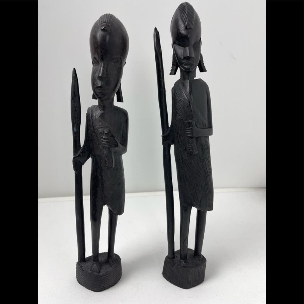 Vintage African warrior sculpture